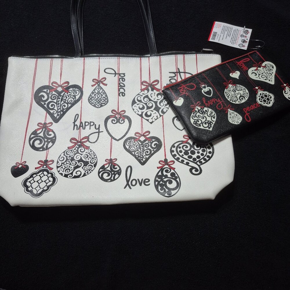 Brighton Love Notes Holiday Tote with matching Wristlet